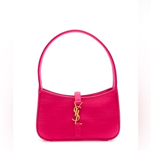 YSL Pink Le 5 A 7 satin  Shoulder mini  Bag - Picture 1 of 12